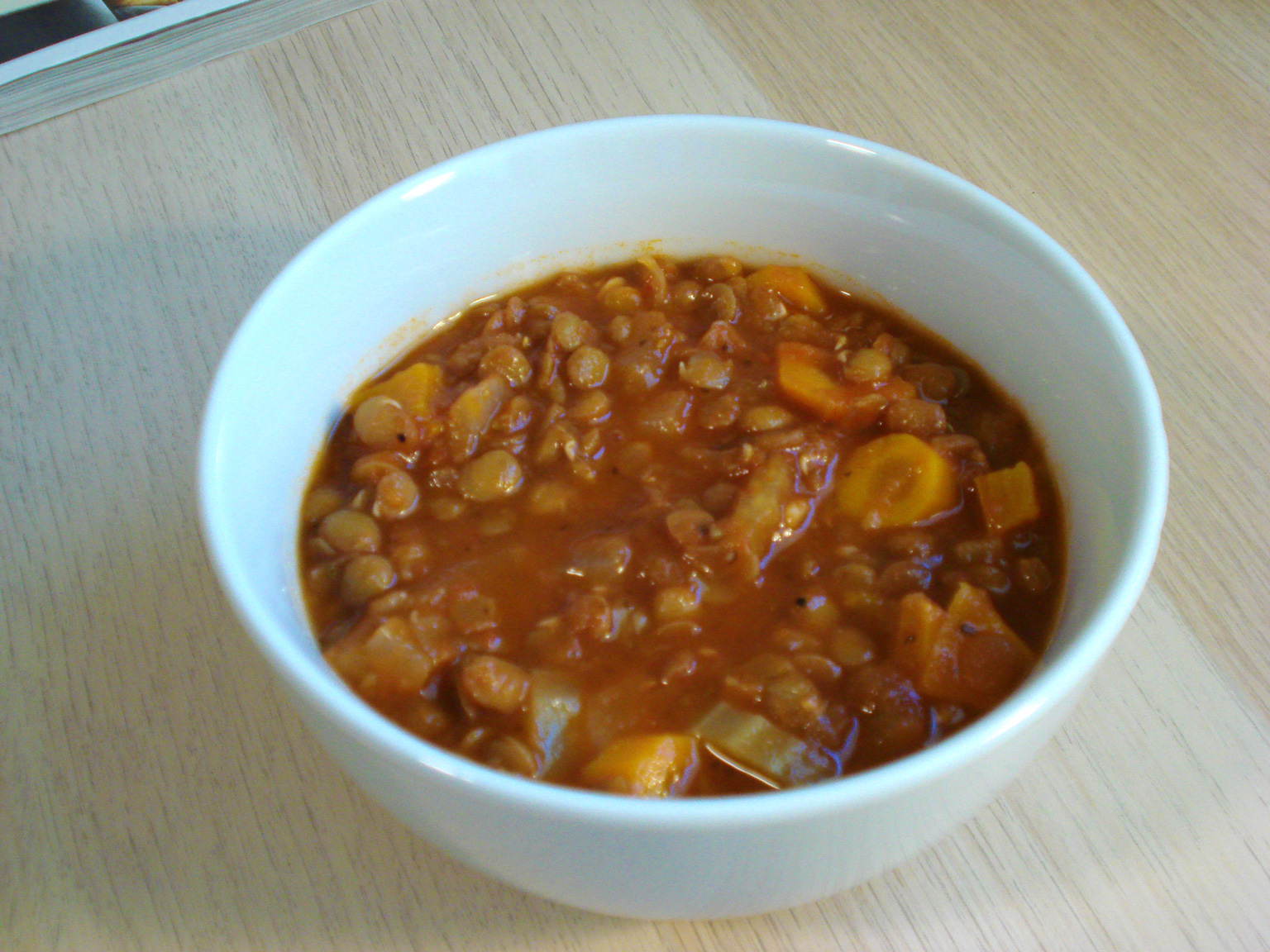 Hero image of finished lentil soup