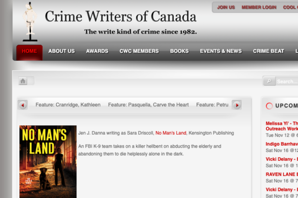 Image of Crime Writers of Canada's website